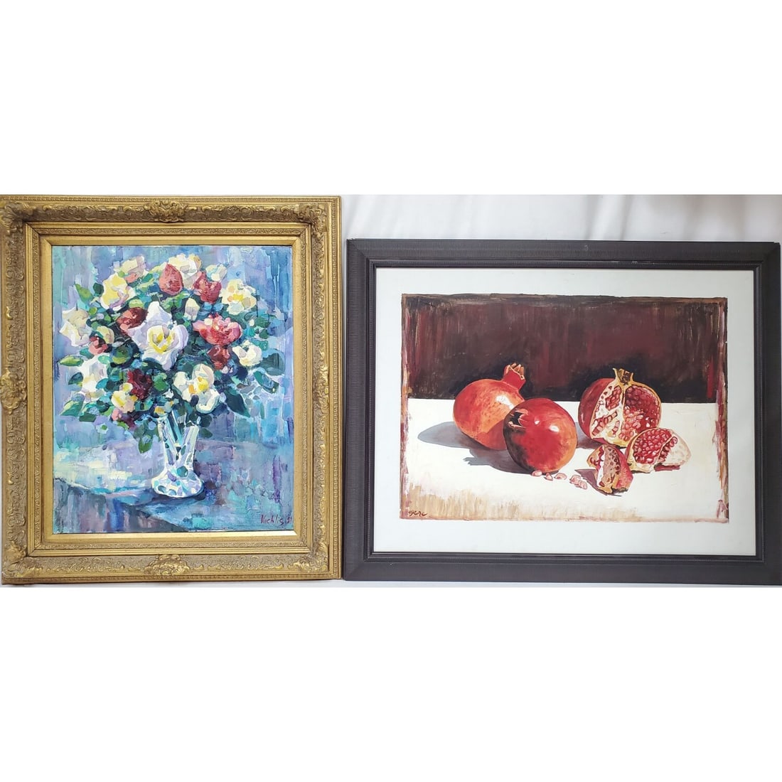 2 Signed Framed Oil Paintings on Canvas: 2 Signed Paintings Oil on Canvas. Both Are Framed. Condition: Excellent. Dimensions: Larger-Sight-31.5" x 23.5". Frame-36" x 28". Provenance: From a New York City Apartment. Please note the absence