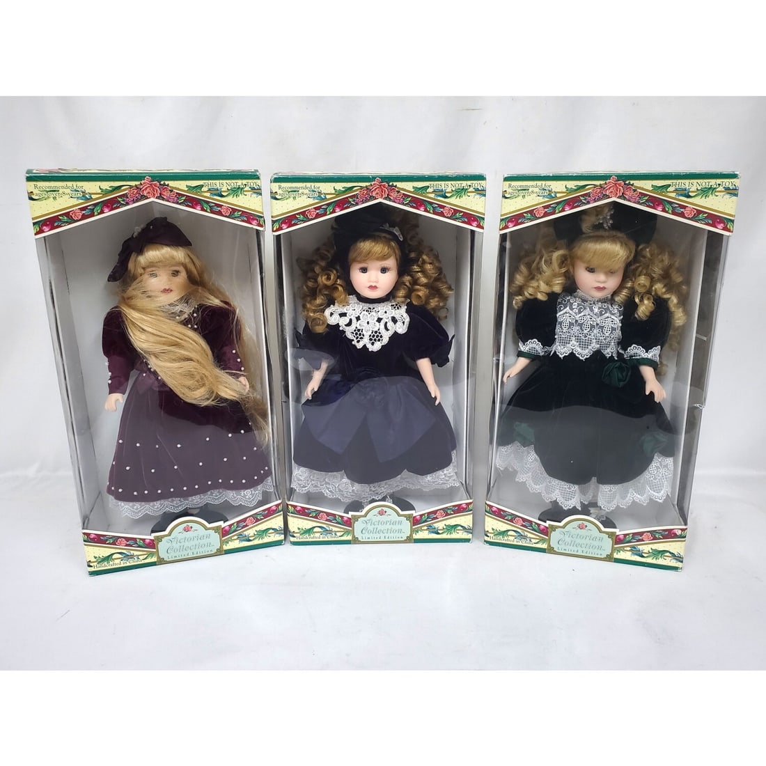 3 Victorian Collection Genuine Porcelain Dolls (1 of 6)