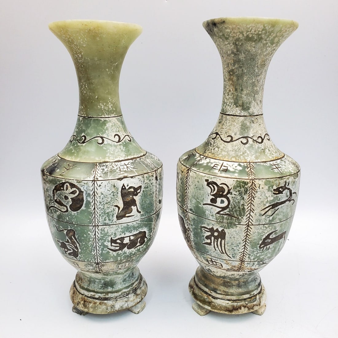 Pair of Chinese Hard Stone Vases (1 of 3)