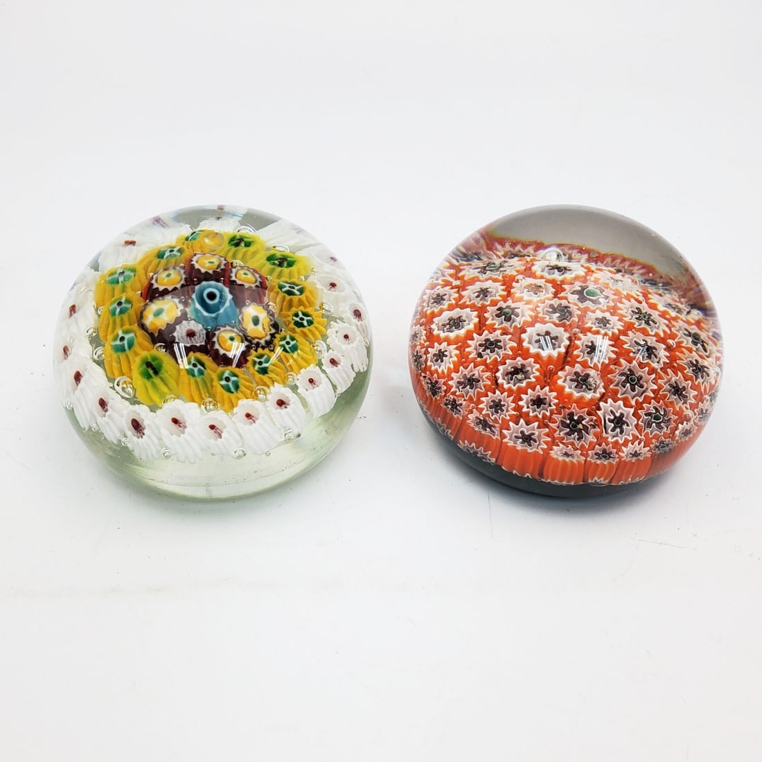 2 Millefiori Art Glass Paperweights (1 of 4)