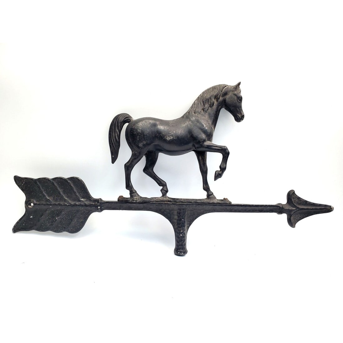 Weathervane in The Shape of a Horse: Weathervane in The Shape of a Horse.Condition: Generally Good, As Found.Dimensions: L-23.5" x H-12.5". Provenance: From a Long Island, NY Home. Please note the absence of a Condition Report does not i
