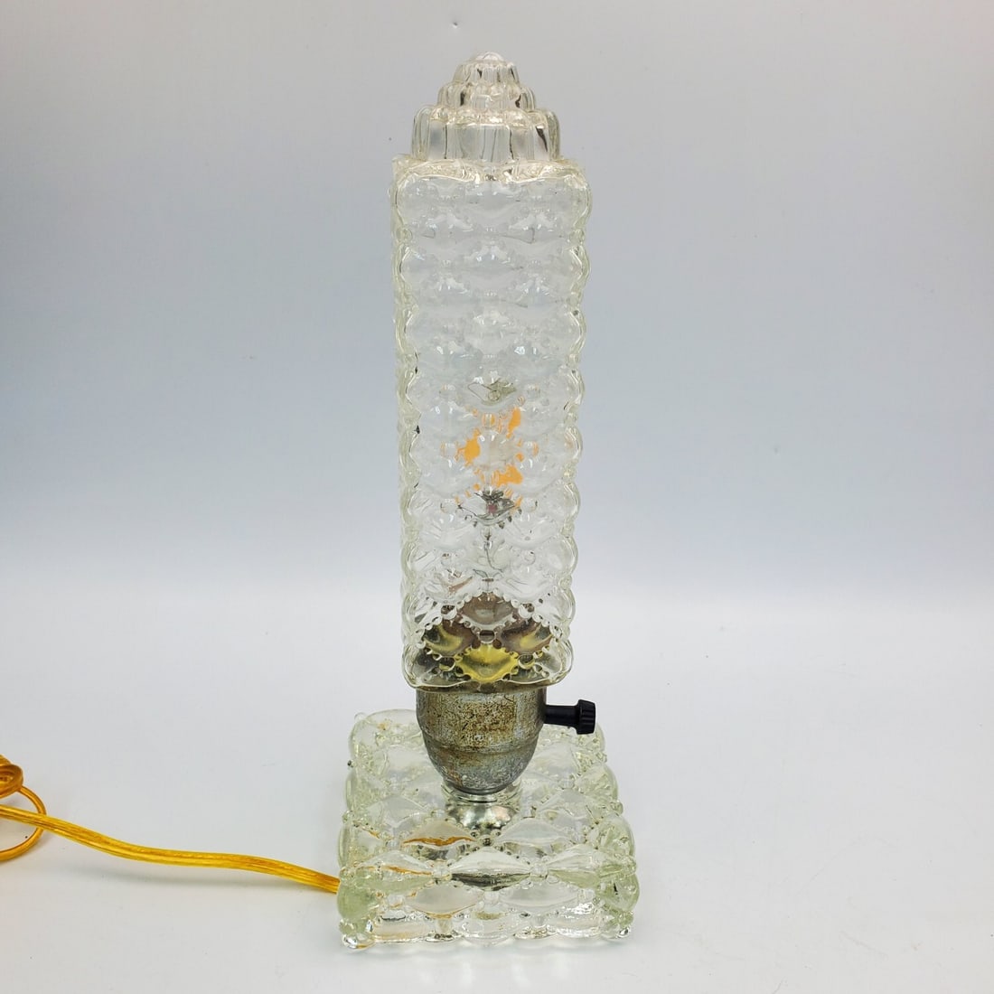 Art Deco Glass Table Lamp w/ 2 Bulbs (1 of 3)
