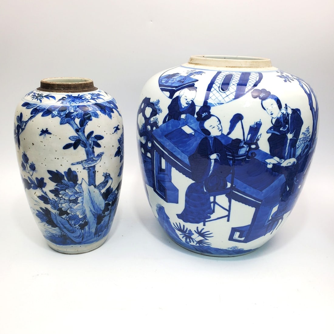 2 Chinese Antique Blue & White Porcelain Jars (1 of 3)