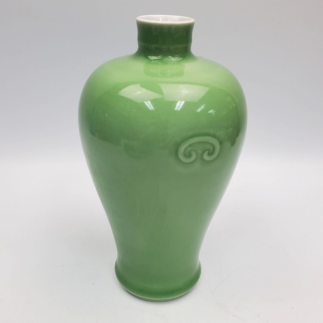 Chinese Signed Green Glazed Porcelain Vase (1 of 3)