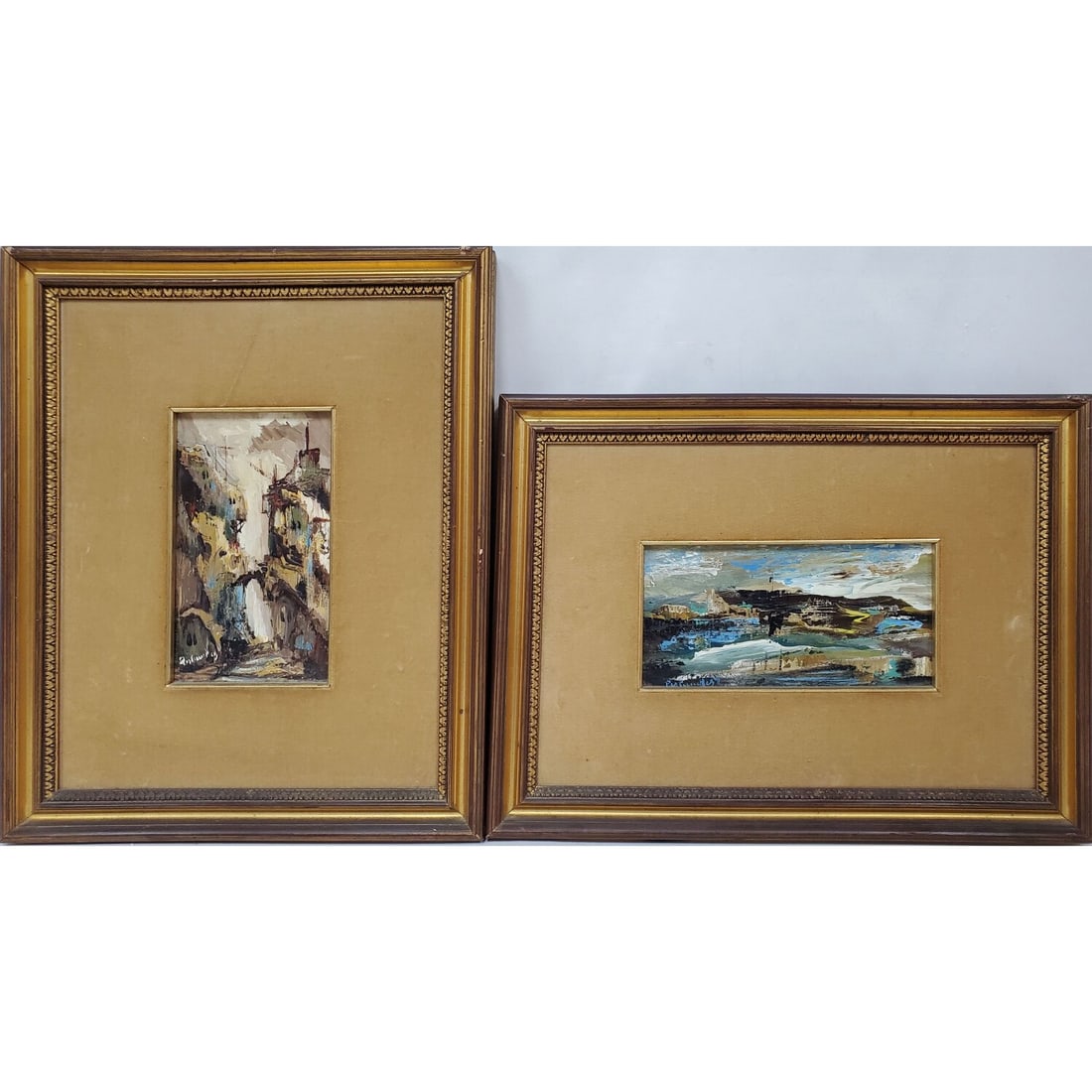 Lot of 2 Miniature Paintings Oil on Board (1 of 4)