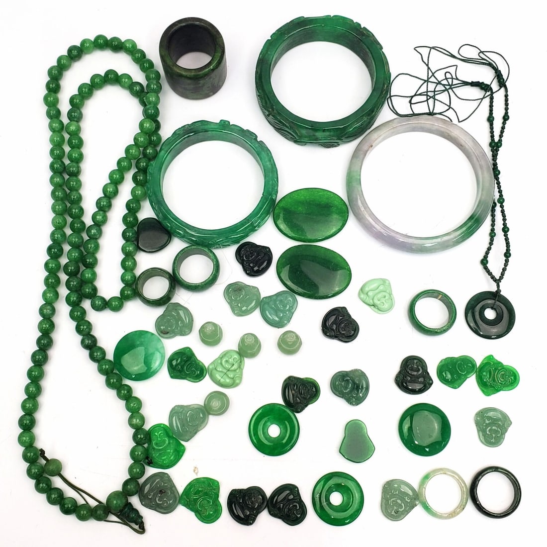 Lot of Chinese Jade, Jadeite or Hard Stone Items (1 of 4)