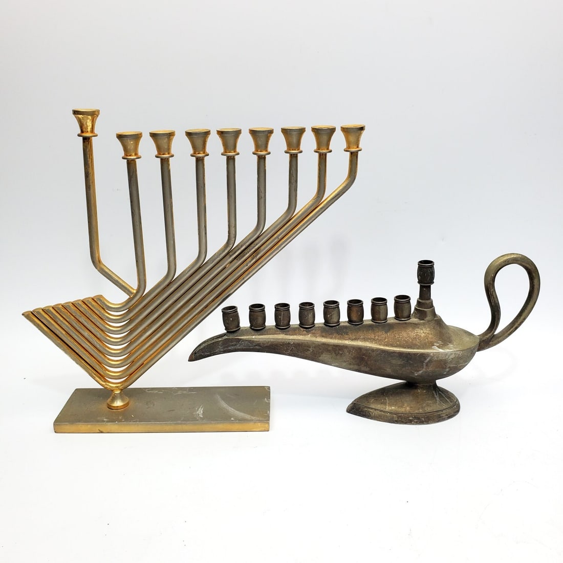 Judaica Lot of 2 Vintage Menorahs (1 of 3)