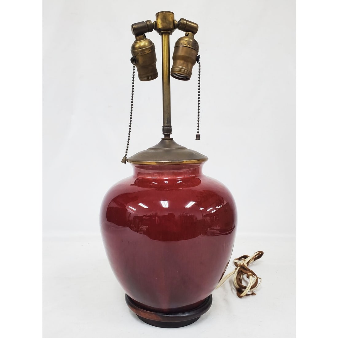 Antique Chinese Oxblood Glazed Porcelain Jar Lamp (1 of 2)