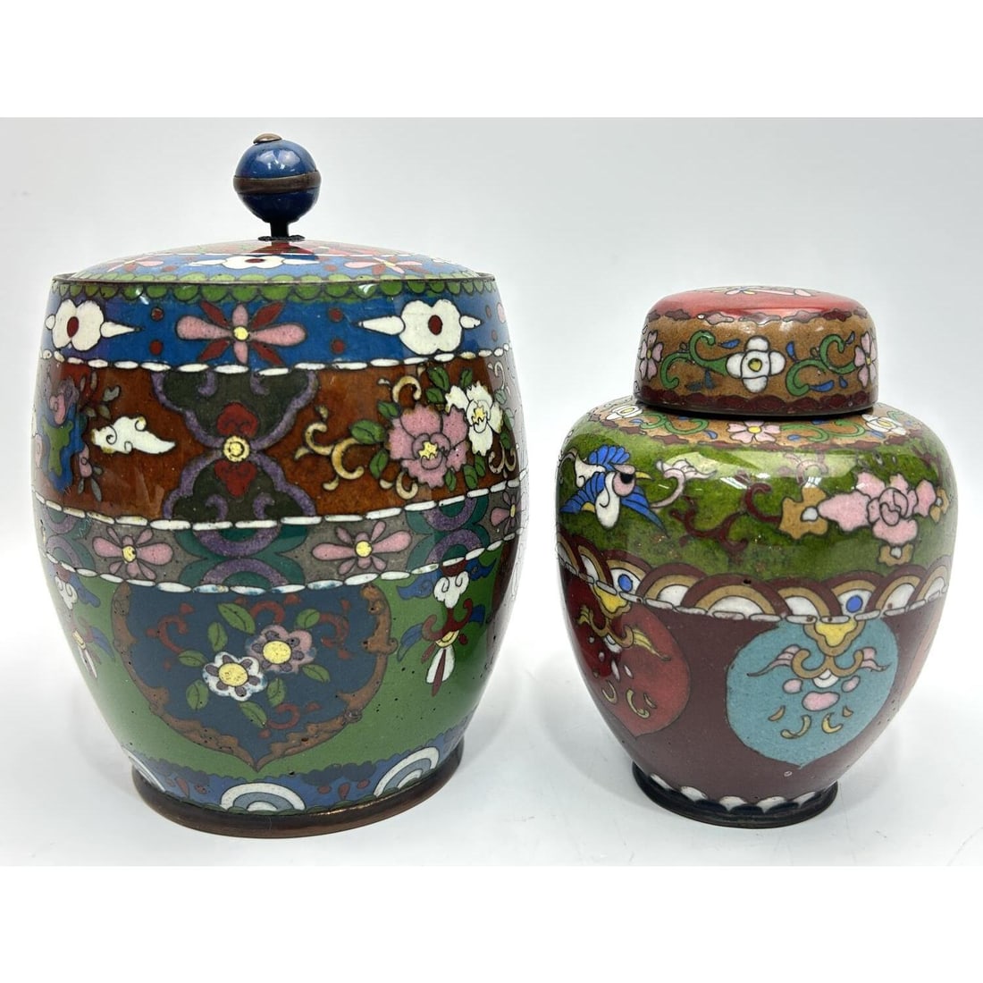 2 Antique Japanese Meiji Ginbari Cloisonne Items (1 of 6)