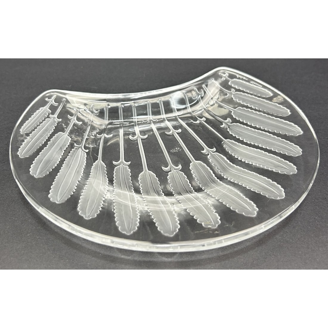 Lalique France Glass Crescent Shaped Salad Dish (1 of 5)