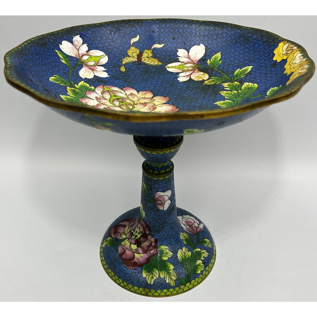 Chinese Antique Large Cloissone Footed Chalice (1 of 4)