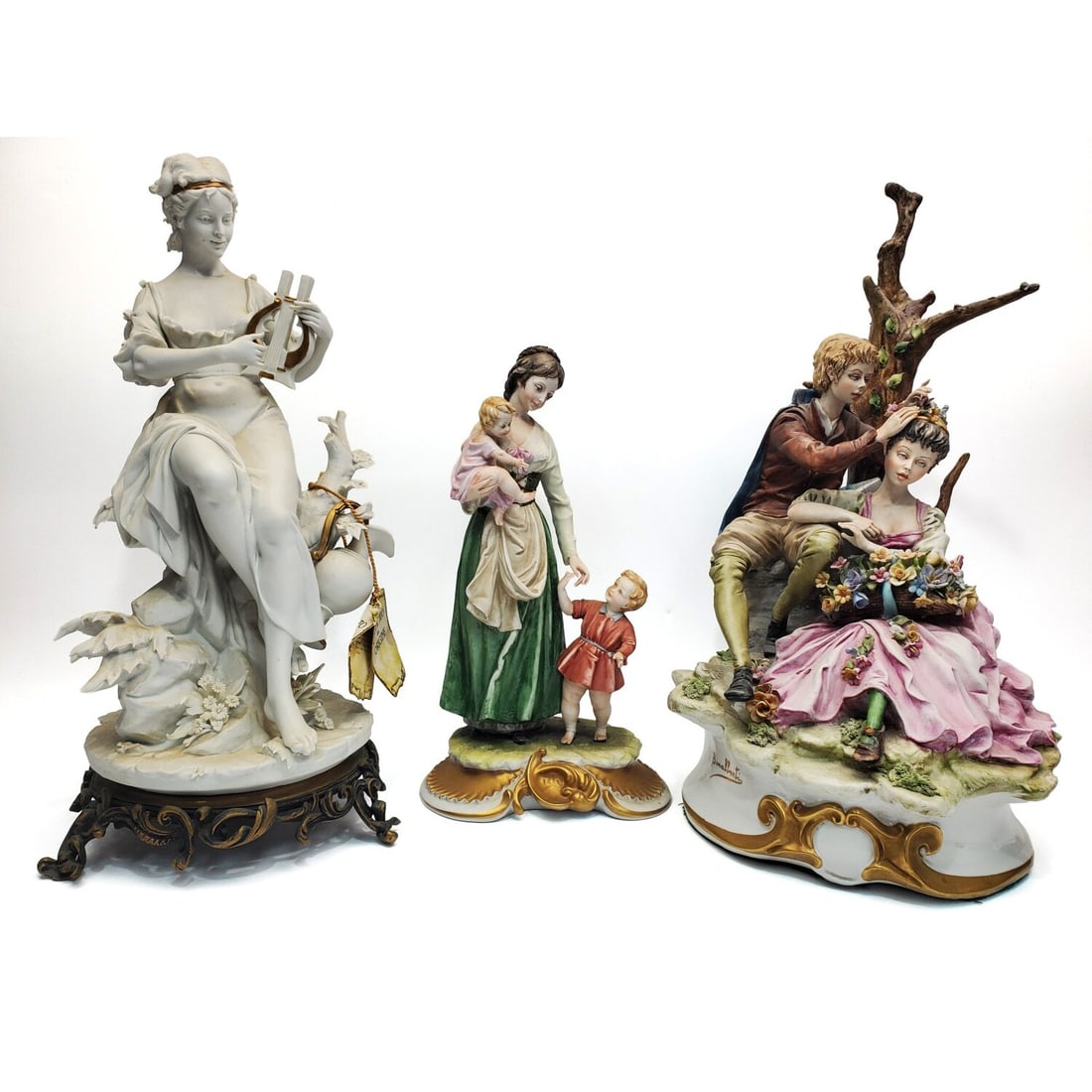 Group Lot of 3 Vintage Italian Porcelain Figures (1 of 5)
