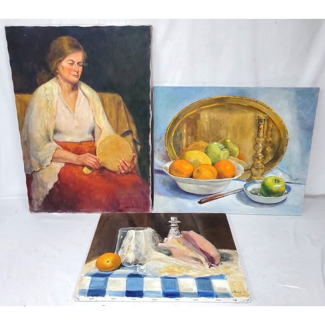 Lot of 3 Vintage Russian Signed Oil Paintings: Lot of 3 Vintage Russian Signed Paintings Oil on Canvas. Unframed. Condition: Generally Very Good. Dimensions: Largest-28" x 20". Provenance: From a Long Island, NY Home. Please note the absence of a 