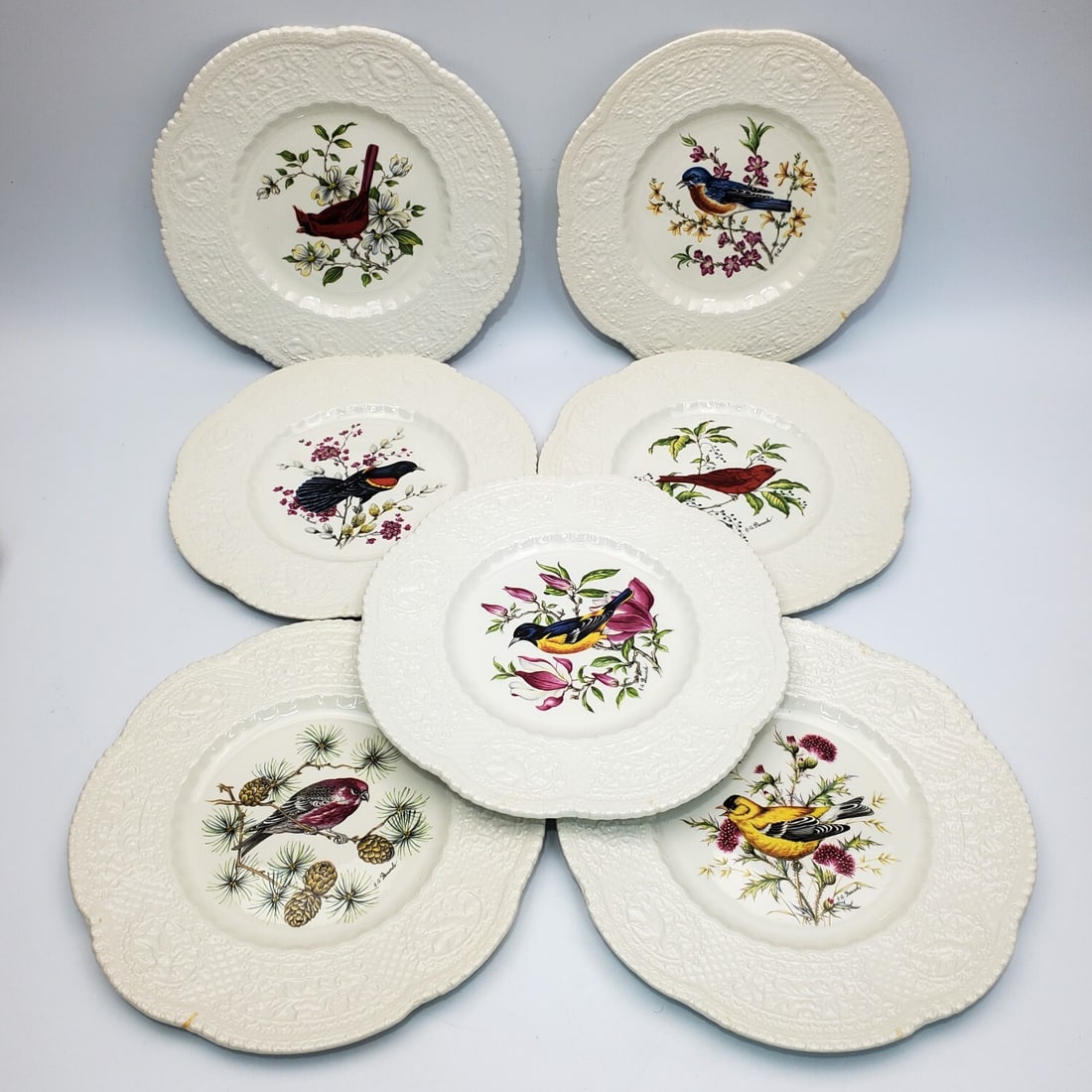 7 Antique Royal Cauldon English Porcelain Plates (1 of 4)