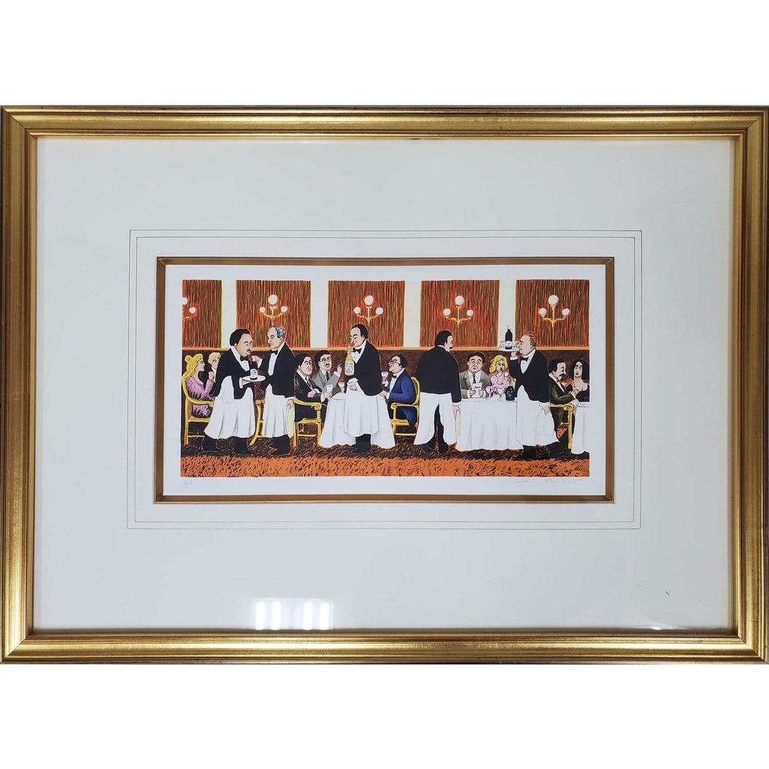 Guy Buffet, French (1943-2023) Lithograph: Guy Buffet, French (1943-2023) Lithograph. "Restaurant". Pencil Signed Lower Right & Numbered 1/300 on Lower Left. Framed Under Glass in Beautiful, Original Frame. Has Not Been Examined Out of Frame. 