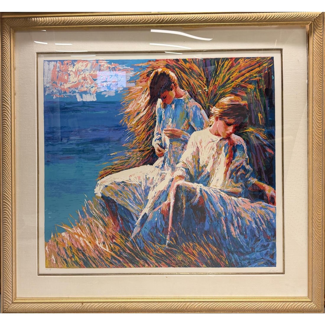 Nicola Simbari, Italian (1927-2012) Screenprint: Nicola Simbari, Italian (1927-2012) Screenprint "Panarea". Pencil Signed Lower Right with Blindstamp. Edition Numbered Lower Left. Framed Under Glass. Condition: Generally Very Good. Frame is in Poor 