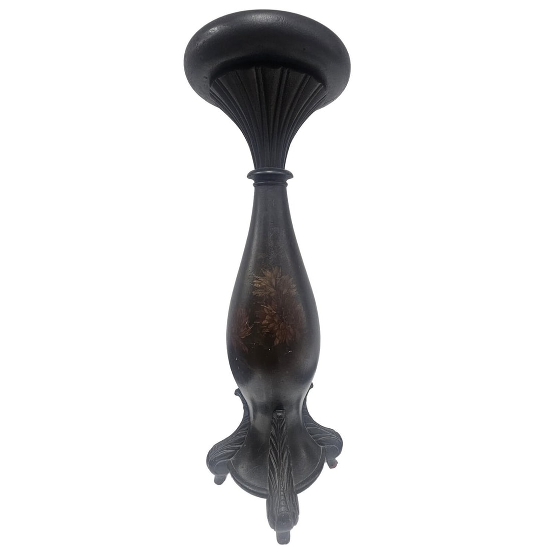 Antique Carved Wood & Hand Painted Tall Stand (1 of 7)