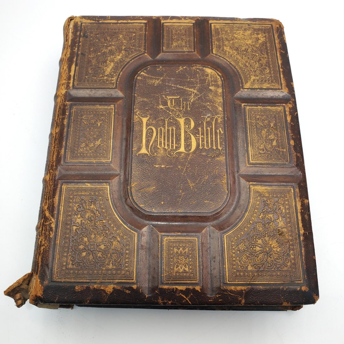 Antique Leather Bound "The Holy Bible" Dated 1873 (1 of 4)