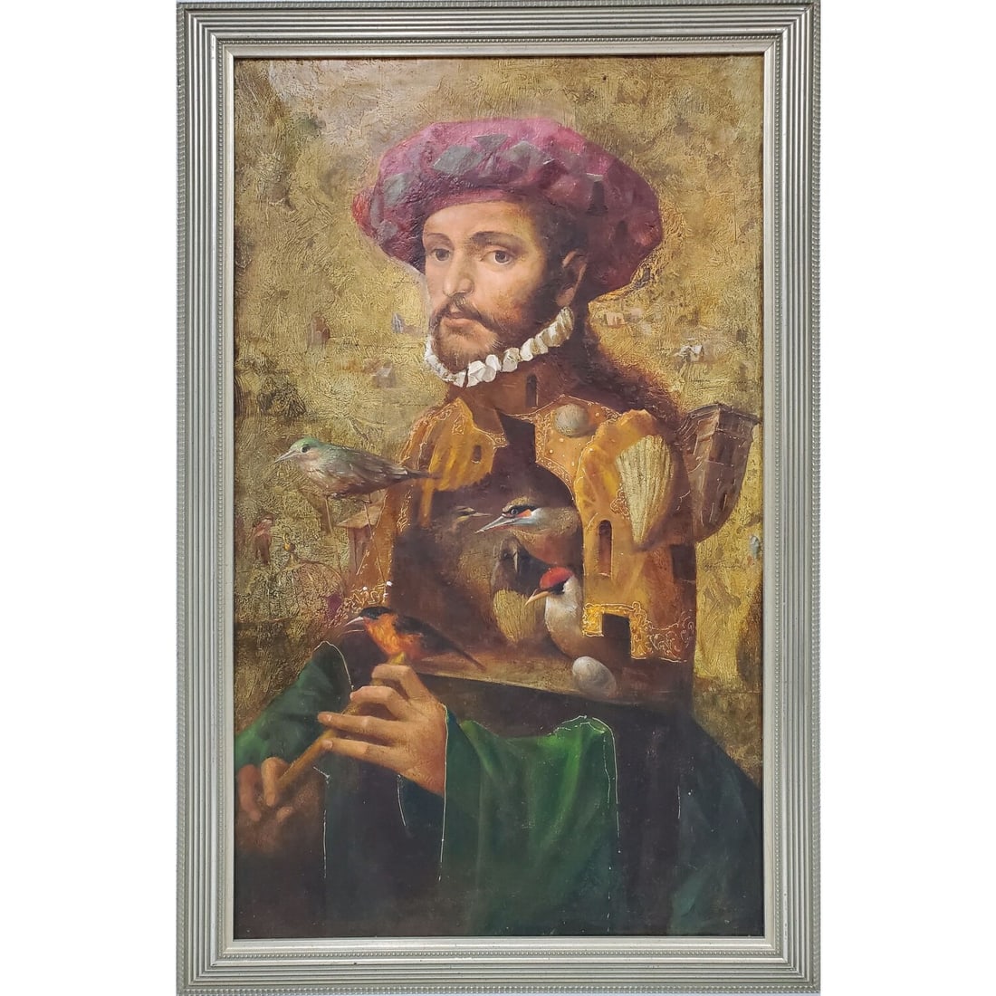 Vintage Russian Signed "Lukyanov" Oil Painting: Vintage Russian Signed "Lukyanov" Painting Oil on Canvas. "Renaissance Man". Signed Lower Right. Also Signed & Dated 1999 on Verso. In Original Frame. Condition: Excellent. Dimensions: Sight-35.75" x 
