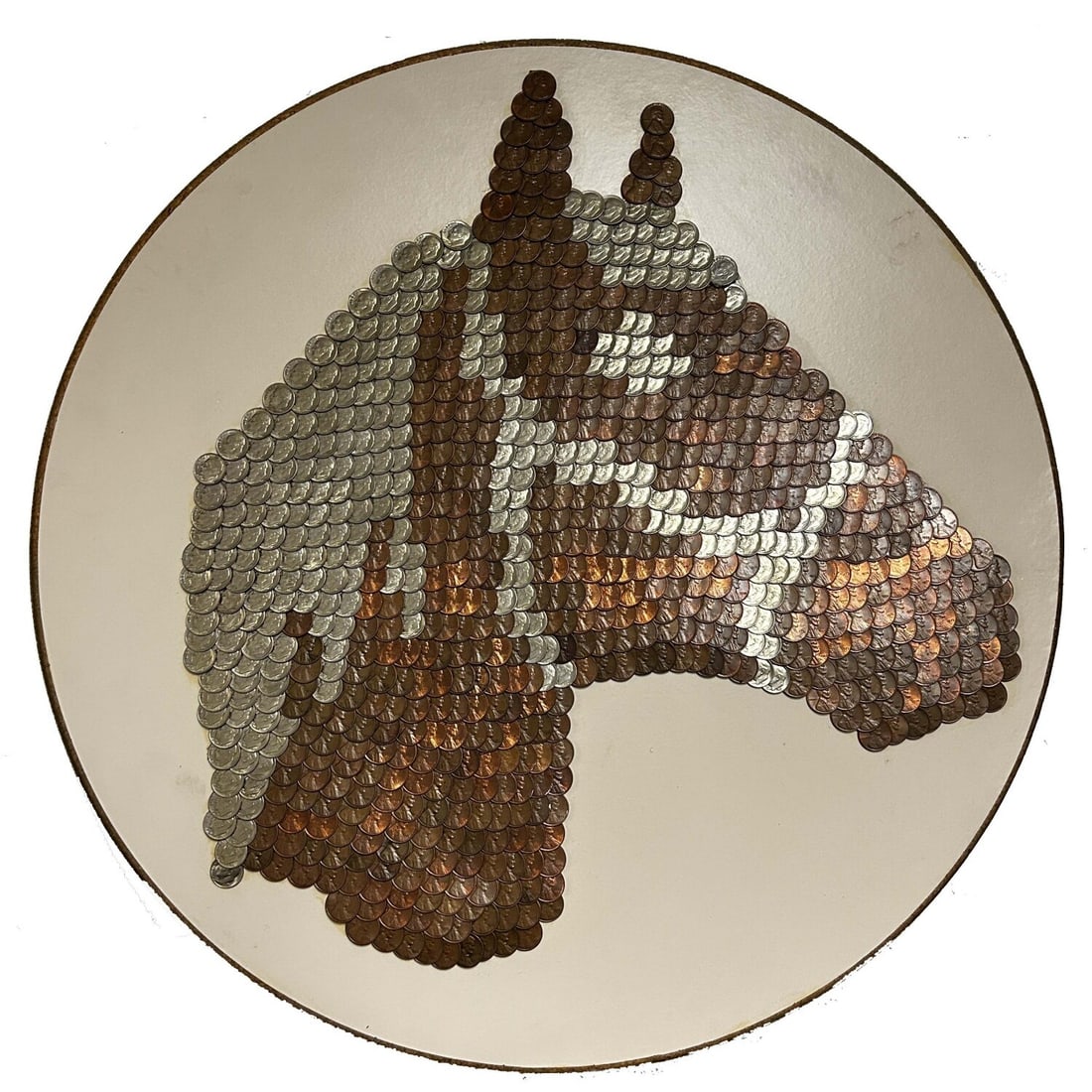 American Horse Head Coin Mosaic Made of U.S. Coins (1 of 3)
