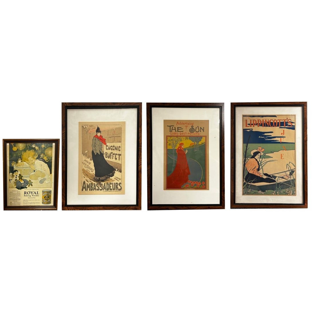 Lot of 4 Framed Vintage Advertising Poster Prints (1 of 5)