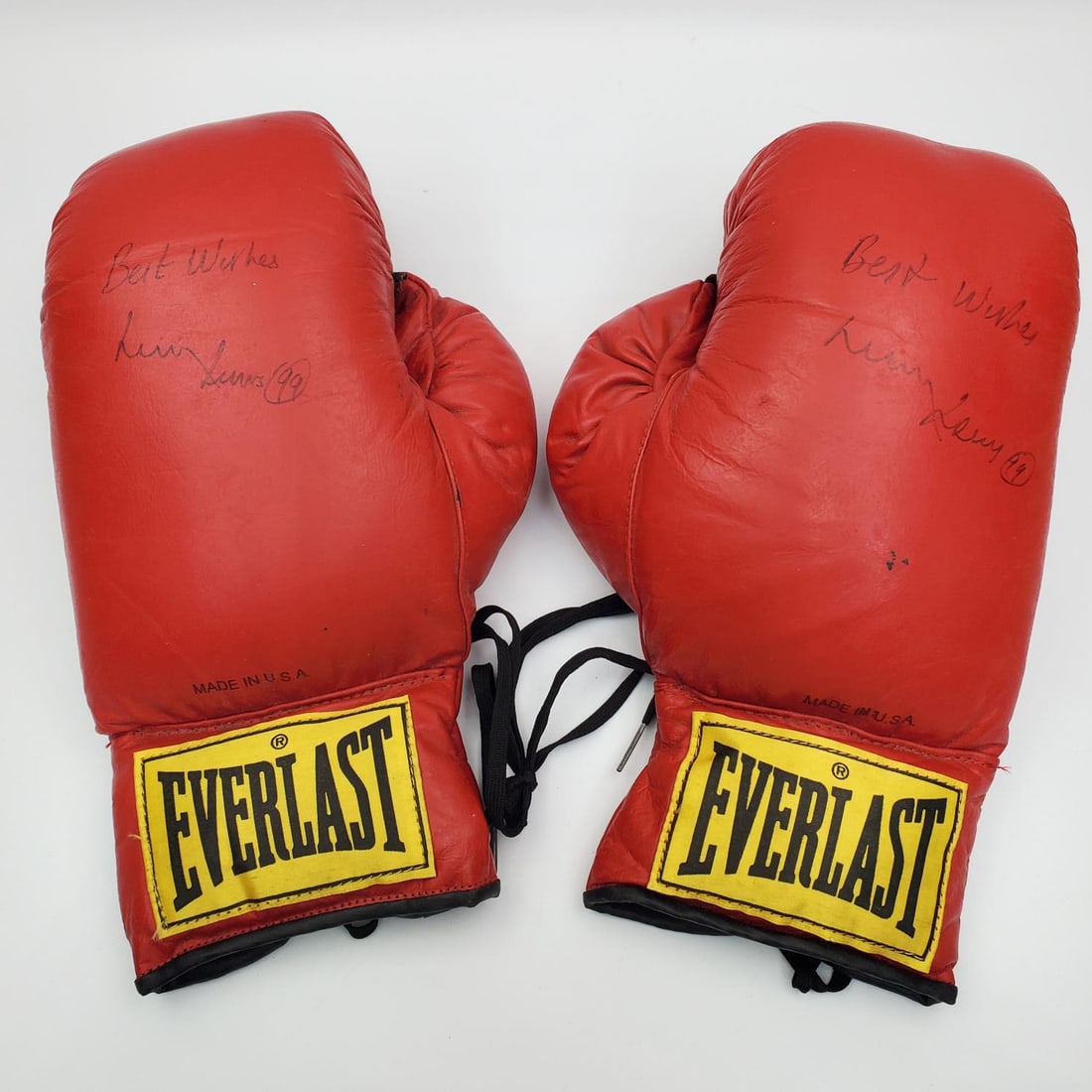 Pair of Everlast Boxing Gloves Signed Larry Holmes (1 of 3)