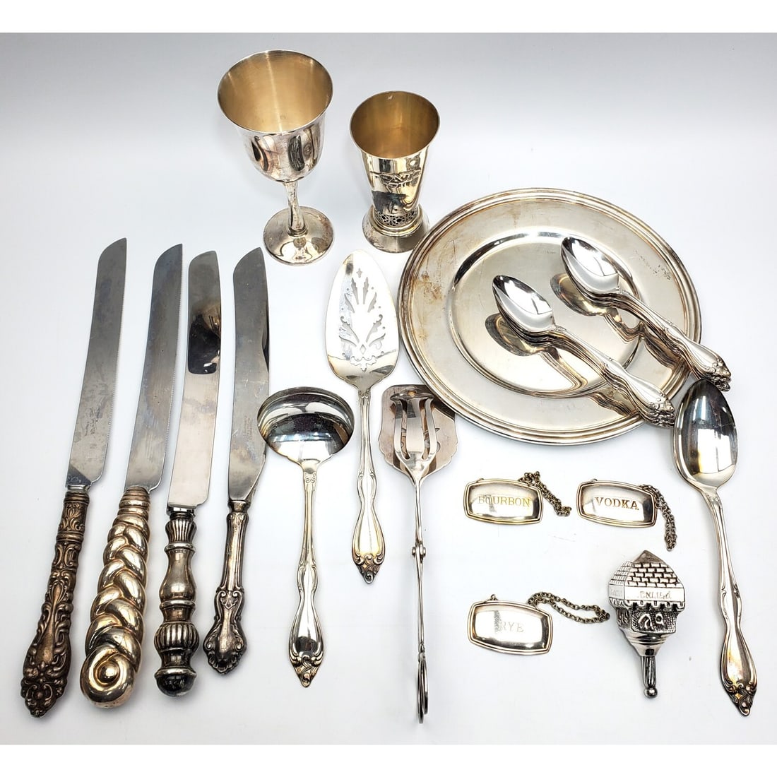 Judaica 7 Piece Lot of Silver & Silver-Plated Item (1 of 5)