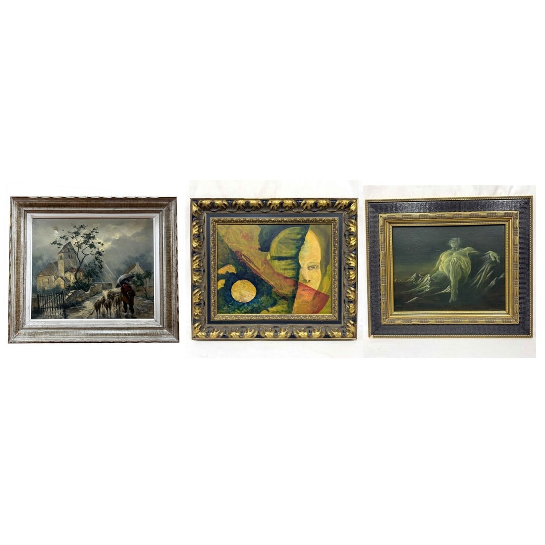 Lot of 3 Signed Oil Paintings Incl. 1 by A Puzenat: Lot of 3 Signed Oil Paintings Including 1 by Antonin Puzenat, French (20th Century), 1 by Unlisted Artist J. H. Gaul III, and 1 Illegibly Signed. 2 are on Canvas and 1 is on Board. All are Beautifully