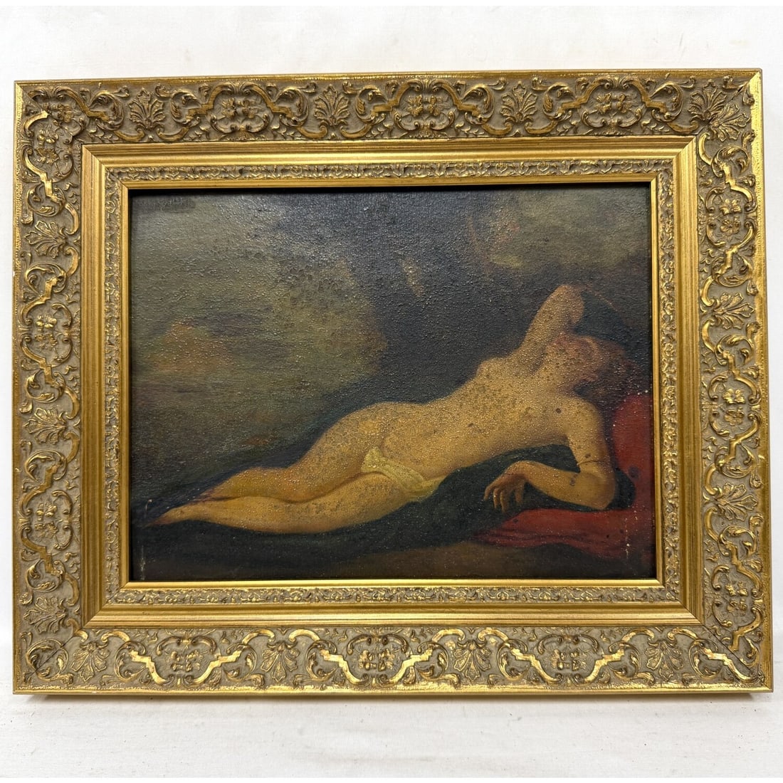Antique 19th Century Painting, Oil on Board: Antique 19th Century Painting, Oil on Board. Apparently Unsigned. Beautifully Framed. Condition: Generally Good w/ Some Paint Losses Due to Its Age. Sold As Is. Dimensions: Sight- 12.25" x 9.5". Frame