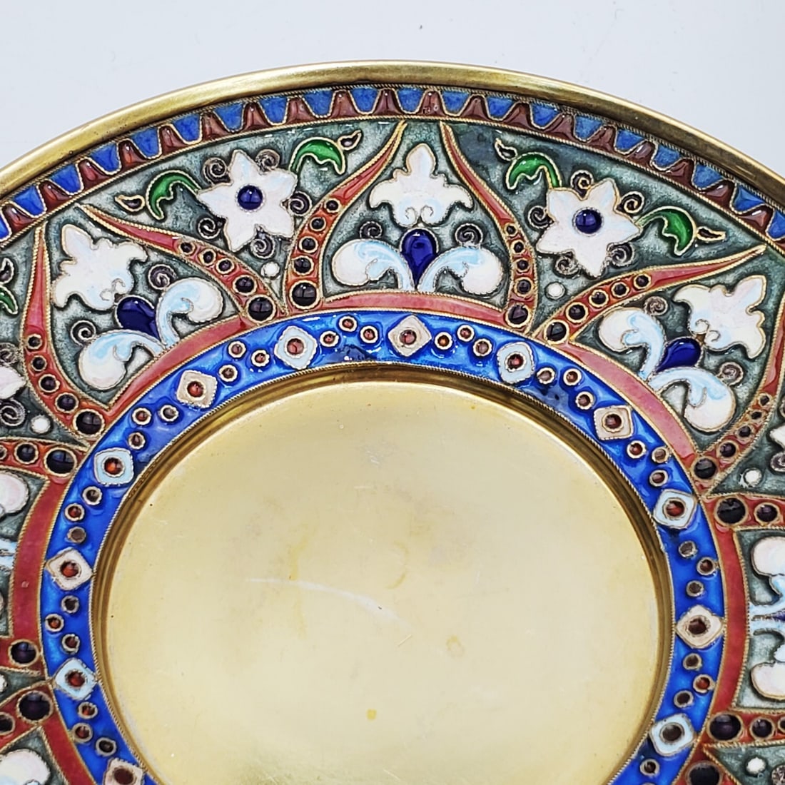 Russian Enameled & Gilt 84 Silver Tea Cup & Saucer - 4