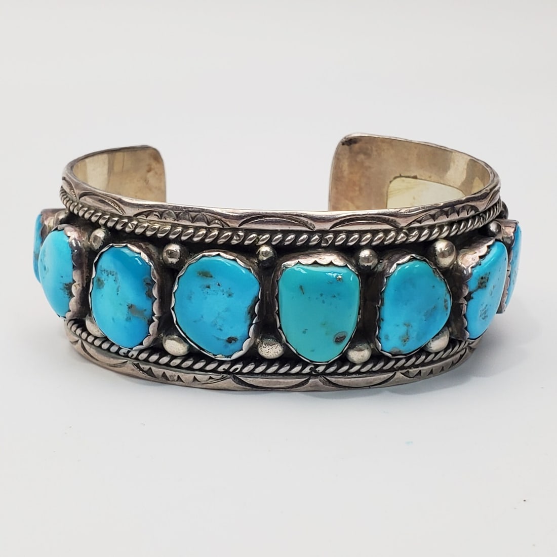 Native American Sterling Silver & Turquoise Cuff (1 of 3)
