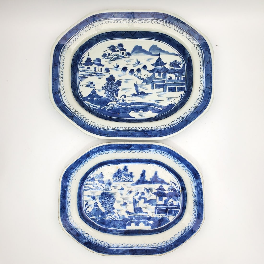 Lot of 2 Chinese Blue & White Porcelain Platters (1 of 4)