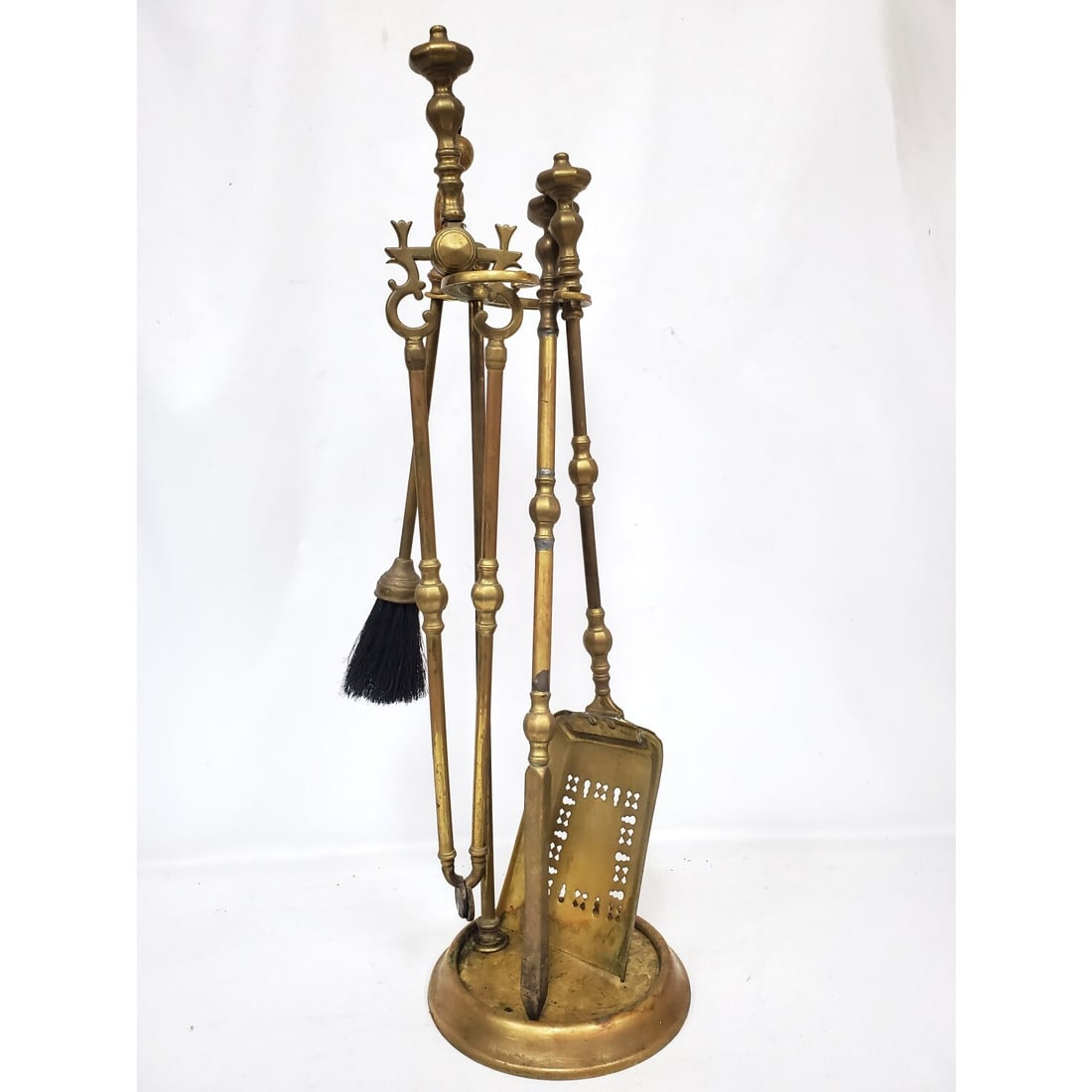 Antique Bronze Fireplace Set w Stand (1 of 3)