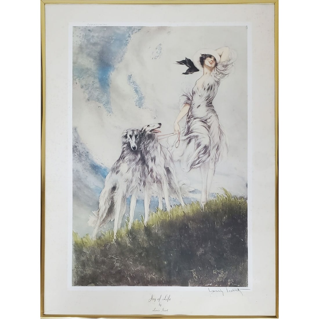 After Icart Print: After Icart Print. Framed Under Glass. Condition: Generally Good. Dimensions: Sight H- 24" x W- 16" Frame H- 28.5" x 20.5". Provenance: From a Long Island, NY Home. Please note the absence of a Condit