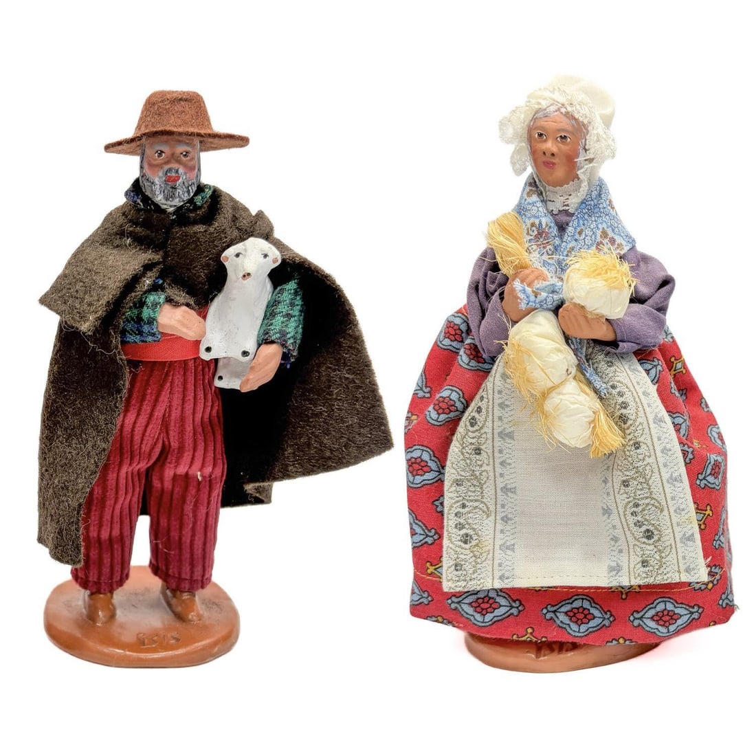 2 French Terracotta Clay Figures "Santons Isis" (1 of 4)