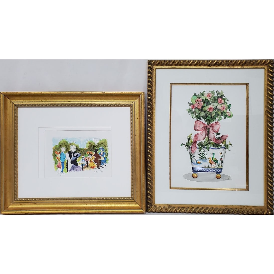Urbain Huchet Litho & A Dora McDaniel Watercolor (1 of 3)