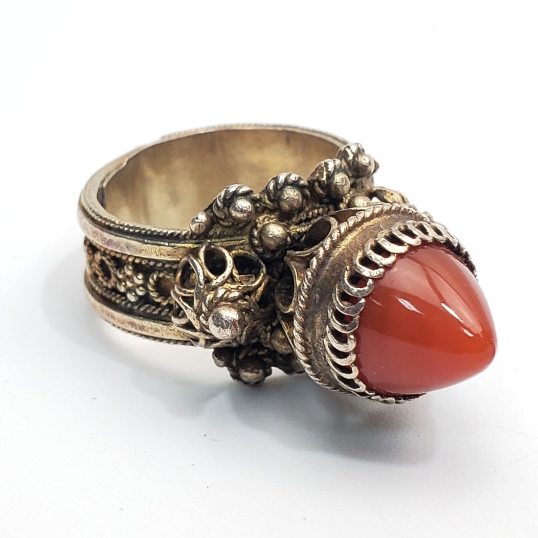 Vintage 935 Silver Ring w/ Agate Center Stone (1 of 3)