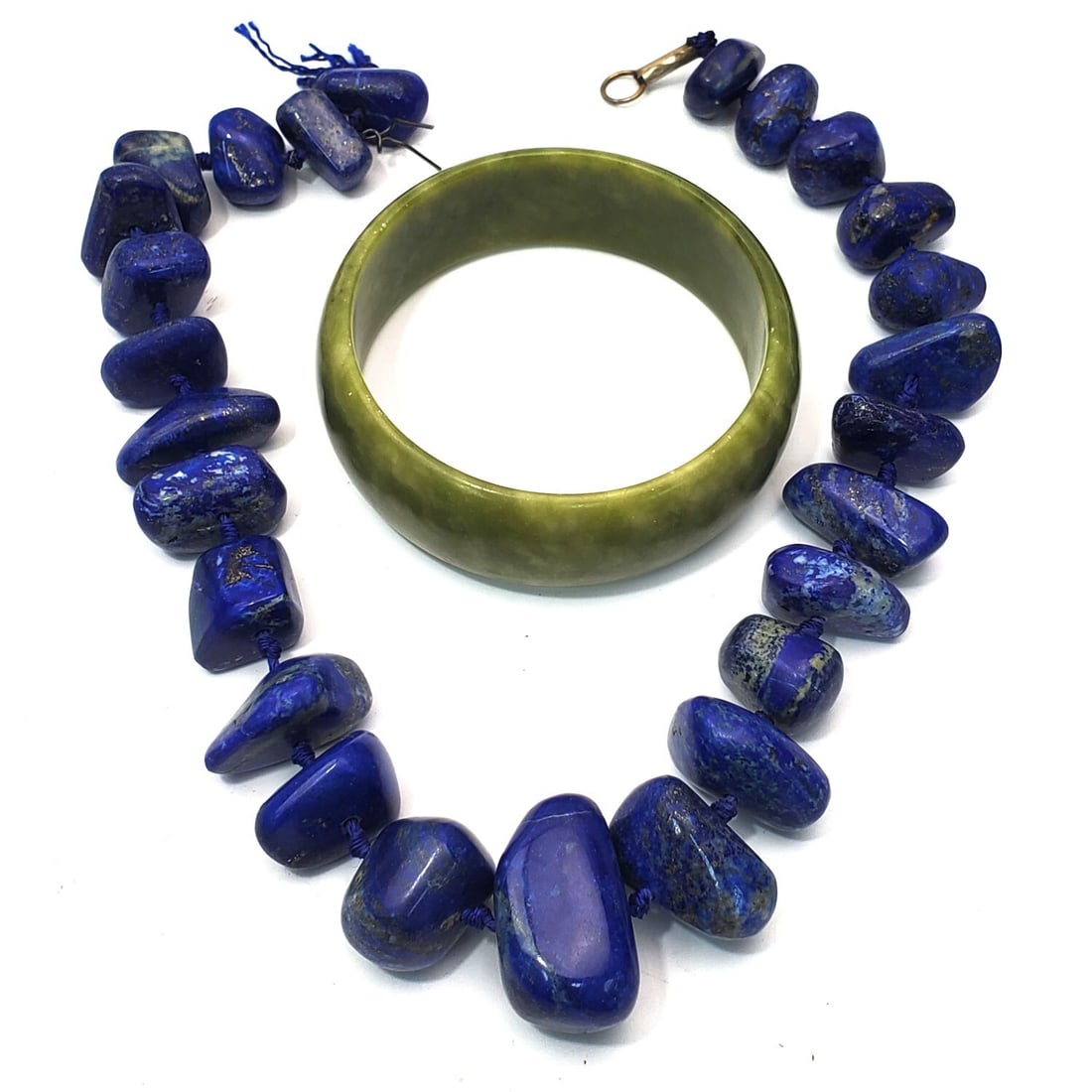 Lapis Necklace & a Hard Stone Bracelet (1 of 2)