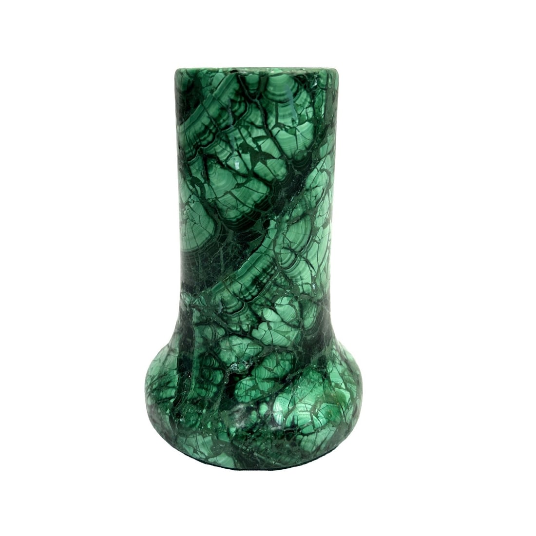 Malachite Vase: Malachite Vase. Condition: Generally Very Good. Dimensions: H-4.9".Provenance: From a Long Island, NY Home. Please note the absence of a Condition Report does not imply that there are no condition iss