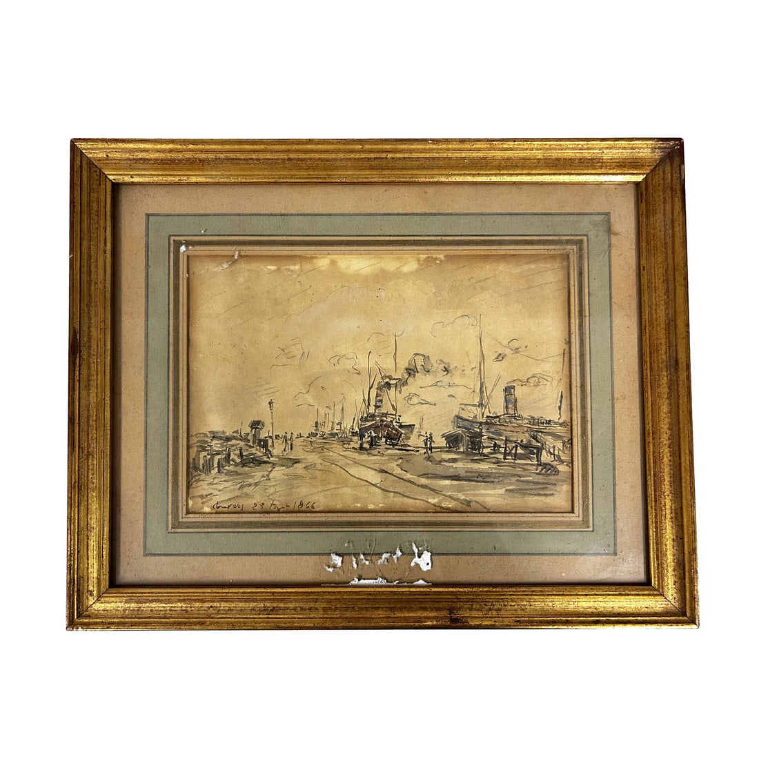 Antique Signed Painting, Watercolor on Paper, 1866 (1 of 2)