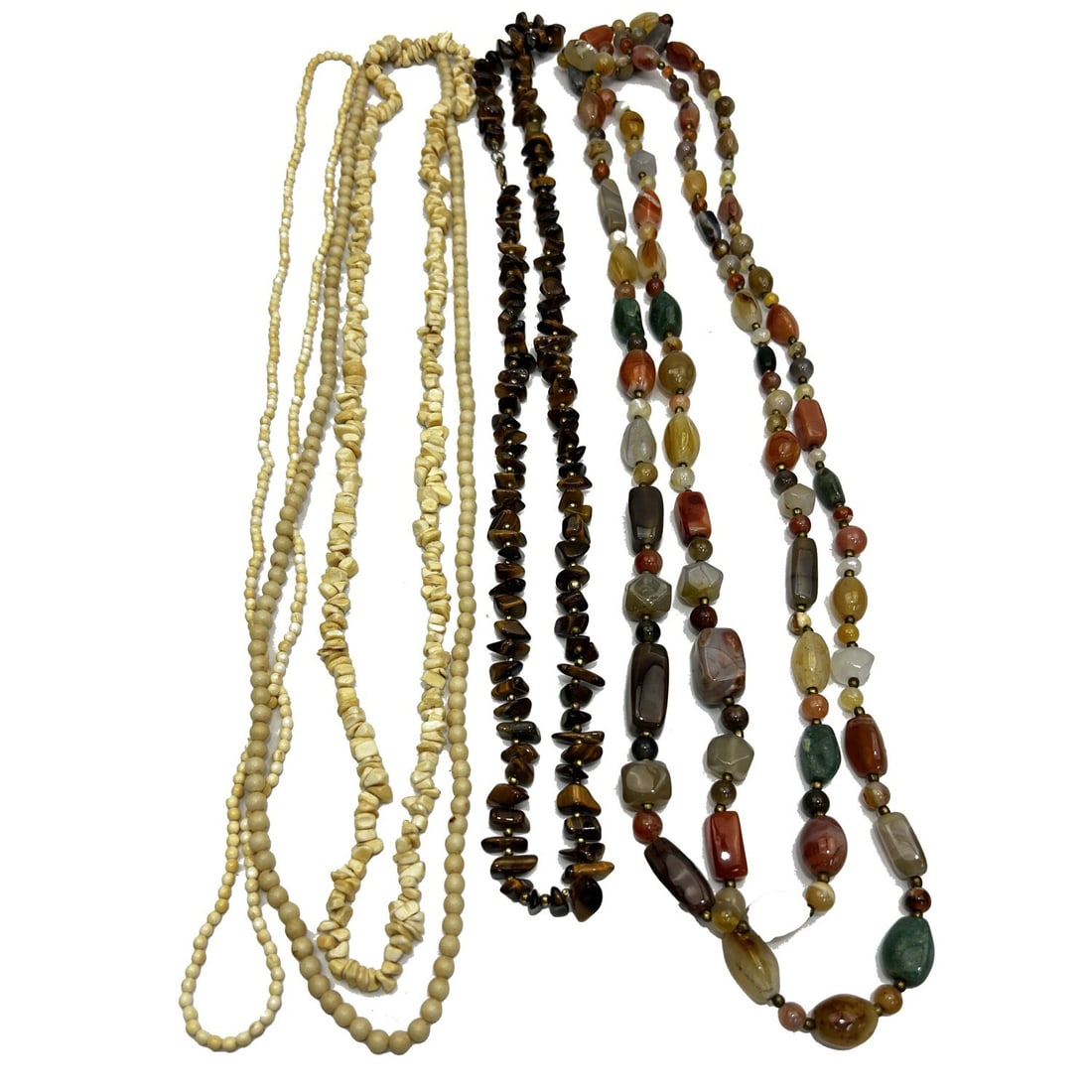 Lot of 3 Old Semi-Precious Stone & Other Necklaces (1 of 2)