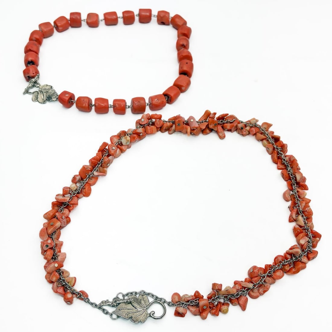 Lot of 2 Coral Beaded Necklaces (1 of 3)