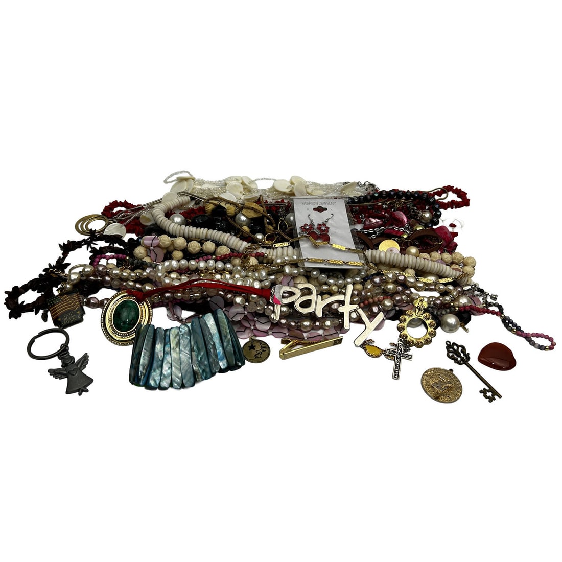 Bag Lot of Costume Jewelry: Bag Lot of Costume Jewelry. Condition: As Found. Dimensions: Various Sizes. Provenance: From a Long Island, NY Home. Please note the absence of a Condition Report does not imply that there are no cond