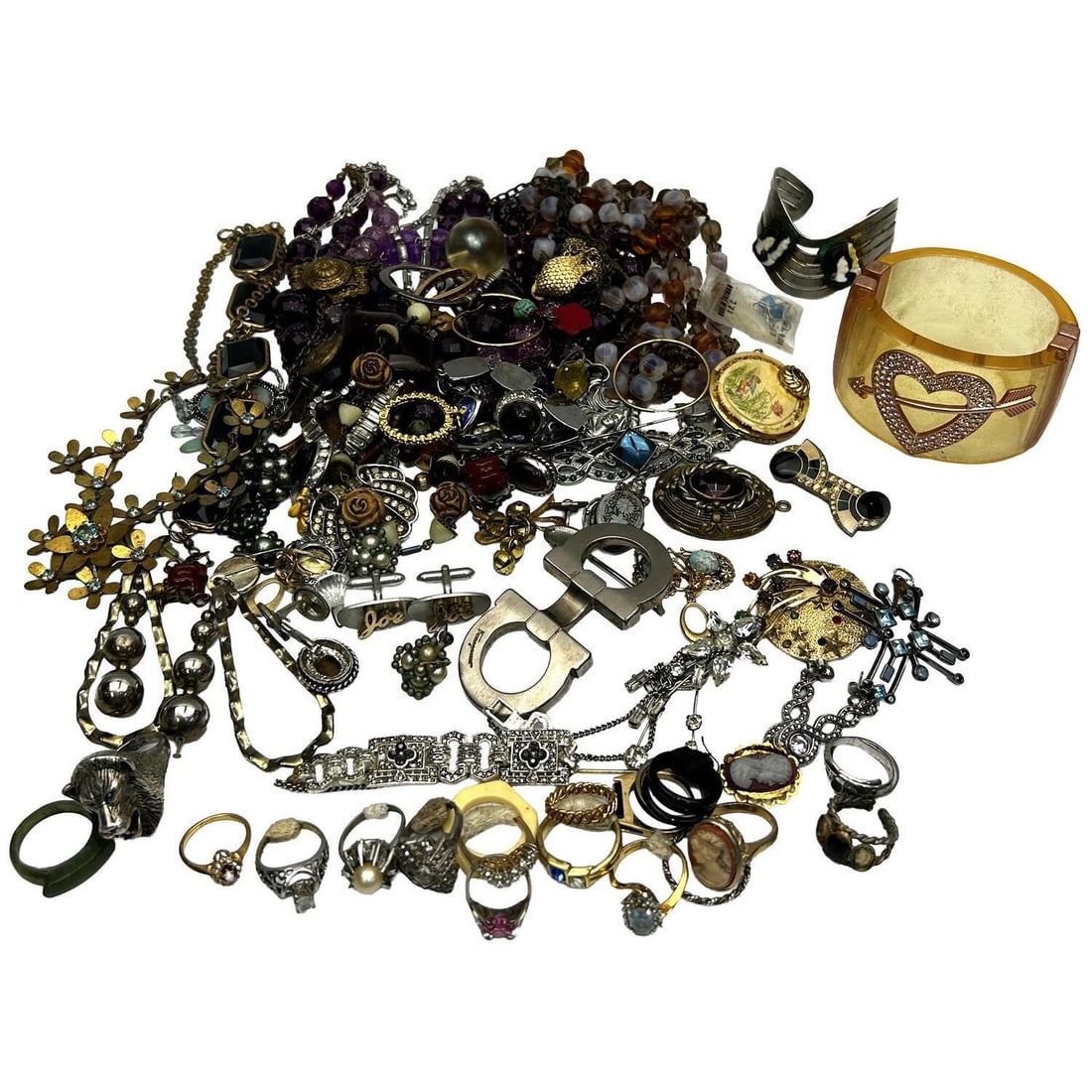 Lot of Costume Jewelry Incl. a Ferragamo Buckle (1 of 1)