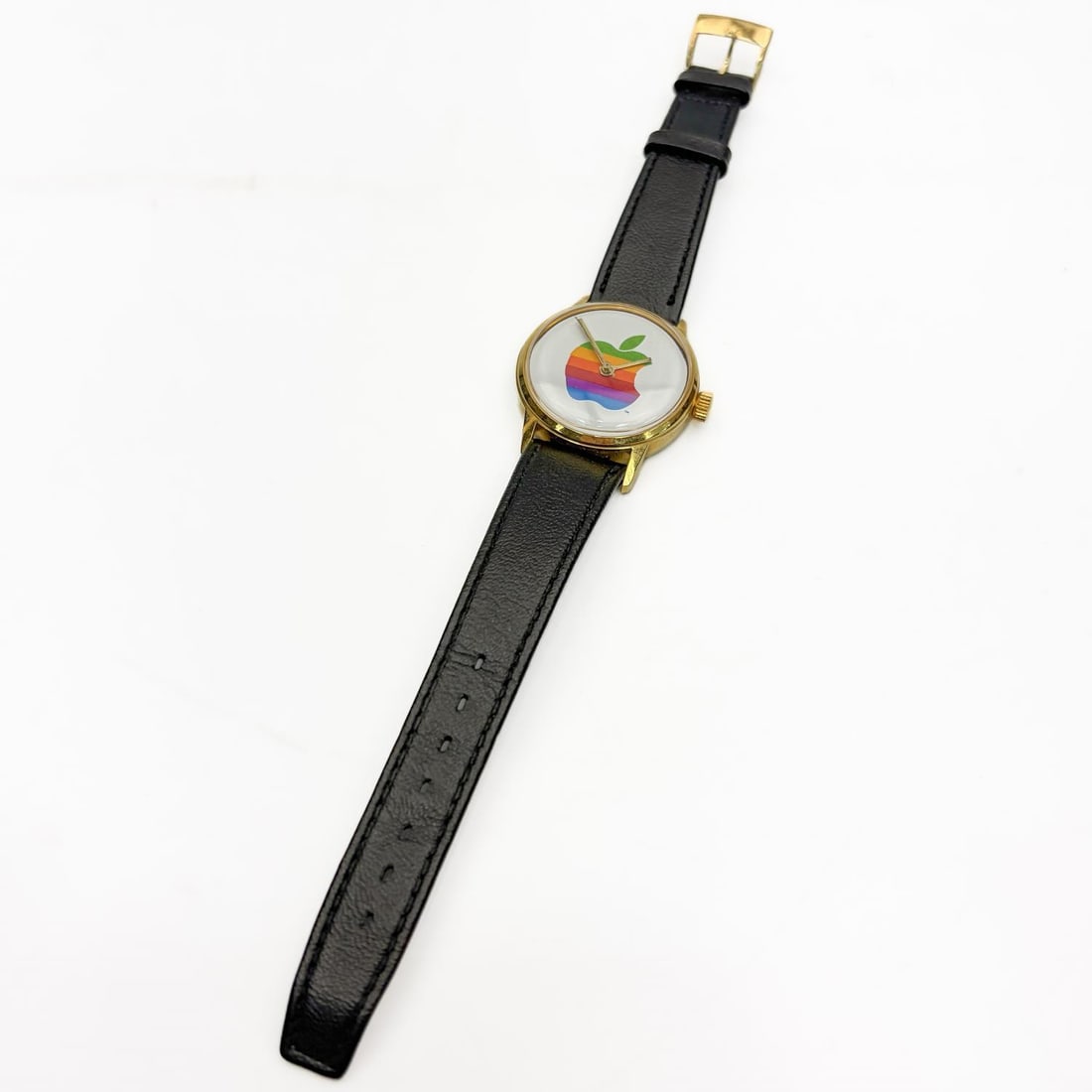 Vintage 1990's Apple Promotional Watch: Vintage 1990's Apple Promotional Watch. Condition: Generally Good. As Found. Please Note- We Do Not Guarantee the Workability of Any Watches Dimensions: Face-Dia-1.5". Total L-9". Provenance: From a L