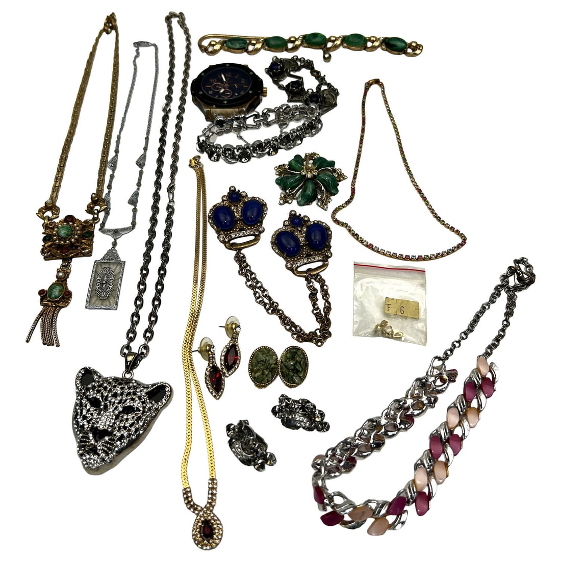 Bag Lot of Costume Jewelry: Bag Lot of Costume Jewelry Including Kramer, NY.Condition: Generally Very Good. Dimensions: Various Sizes. Provenance: From a Long Island, NY Home. Please note the absence of a Condition Report does