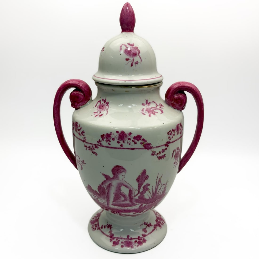 Chinese Pink & White Porcelain Ginger Jar (1 of 5)