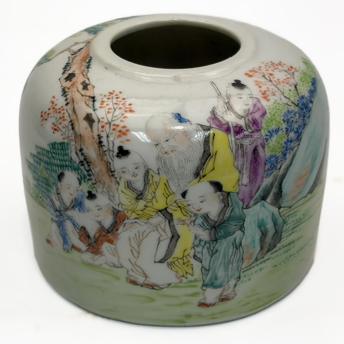 Chinese Famille Rose Porcelain Signed Brush Pot (1 of 6)