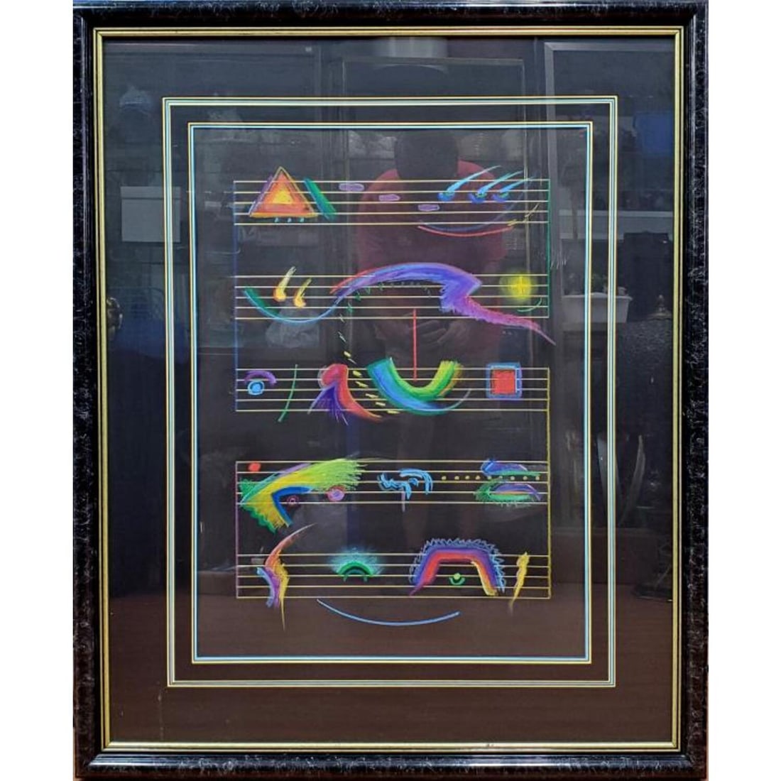 Antonio Peticov Brazillian (b.1946) Pastel Drawing: Antonio Peticov, Brazilian (Born 1946), Pastel Drawing on Paper, "Cool Jazz". Comes w/ Documentation and Certificate of Authenticity. Condition: Generally Very Good. Dimensions: Sight-31" x 21.5". Fra