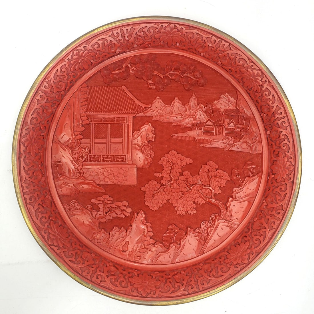 Chinese Lacquer Plate: Chinese Lacquer Plate. Condition: Excellent. Dimensions: Dia- 12". Provenance: From a Long Island, NY Home. Please note the absence of a Condition Report does not imply that there are no condition iss
